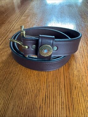 Orvis Dark Brown Leather Men's Belt with Brass Hardware